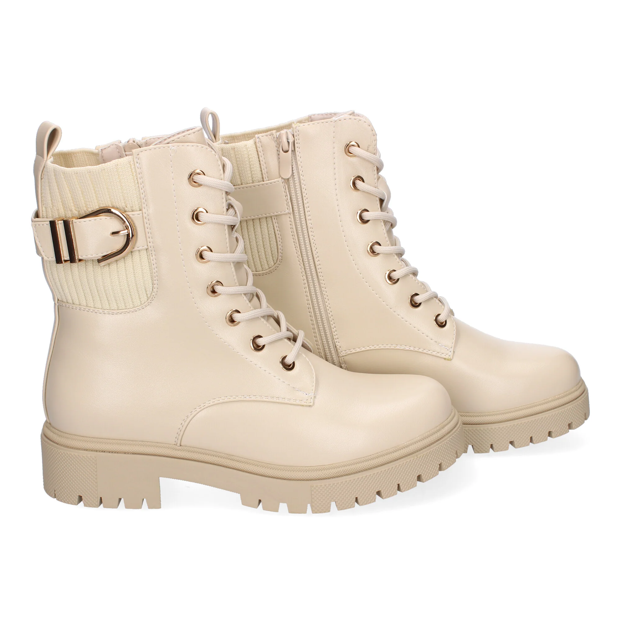 Botines Beige Tacón Mujer Helia 004 - Imagen 5