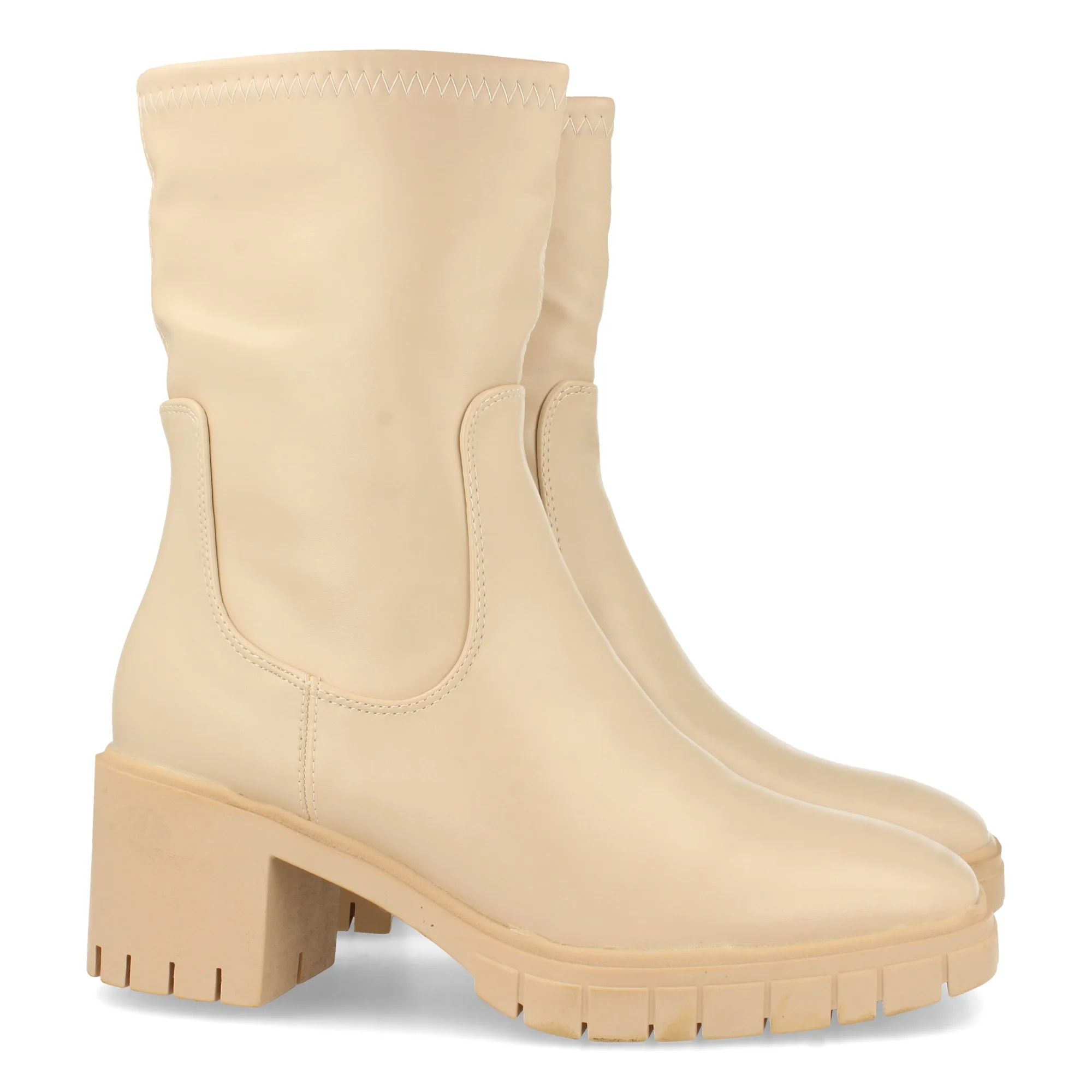 Botines Beige Tacón Mujer Gala 001 - Imagen 2