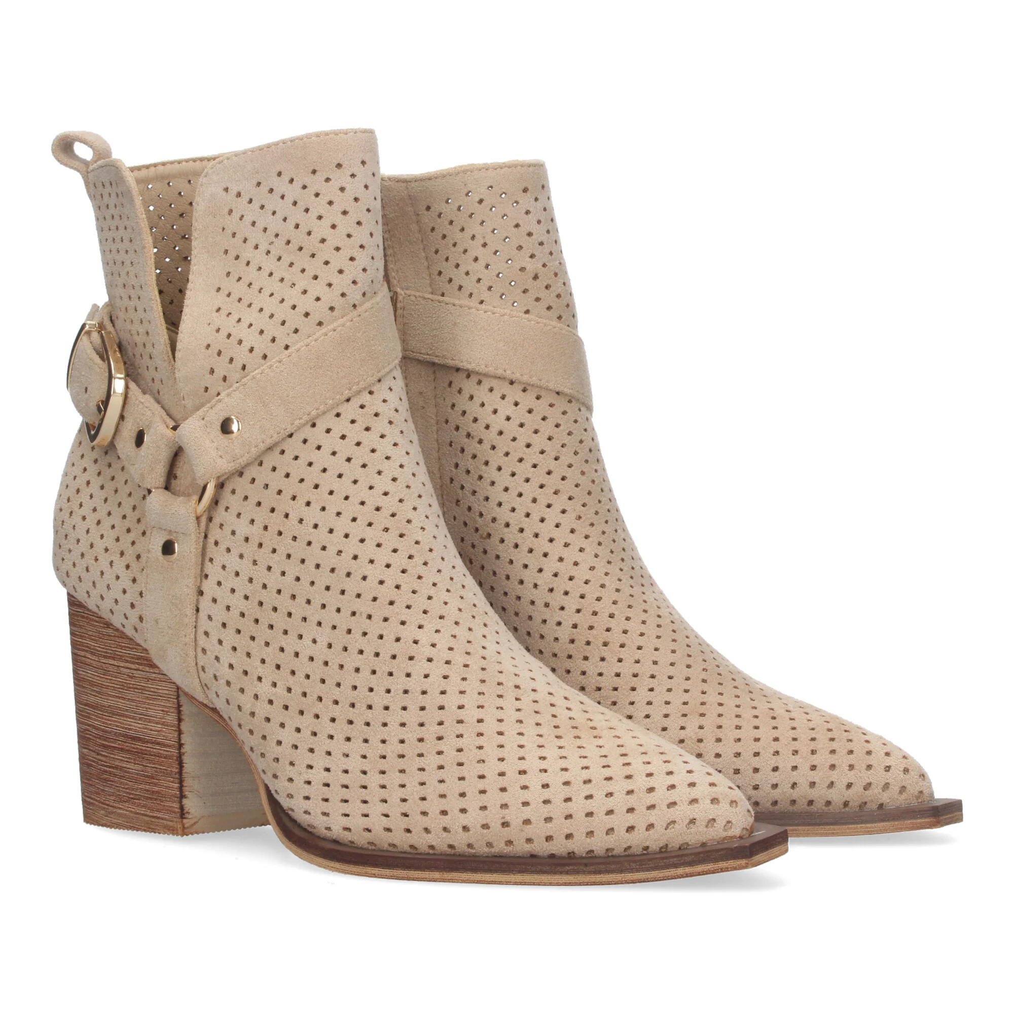 Botines Beige Tacón Mujer Drusila 005 - Imagen 2