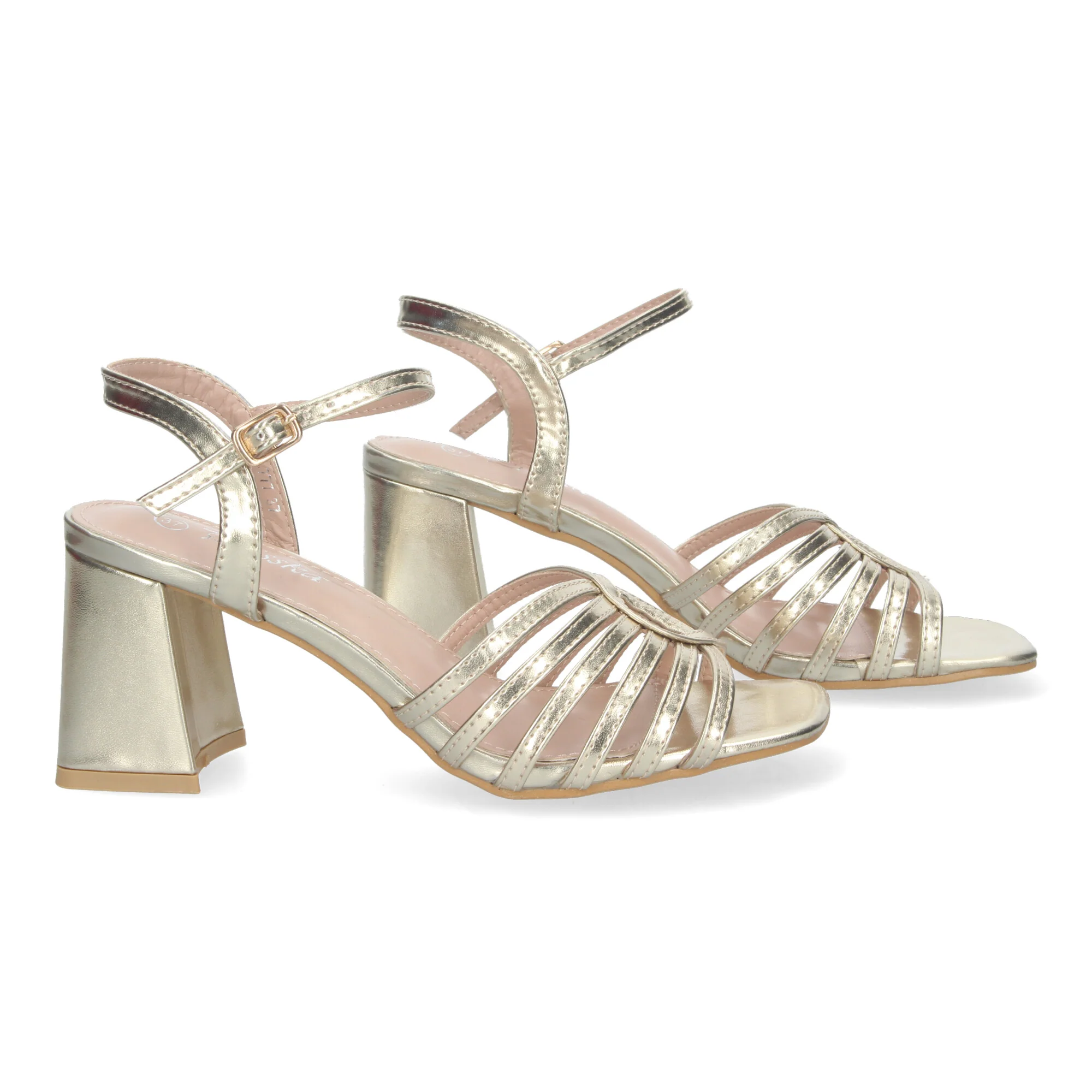 Sandalias Doradas Tacón Mujer Iris 002 - Imagen 5