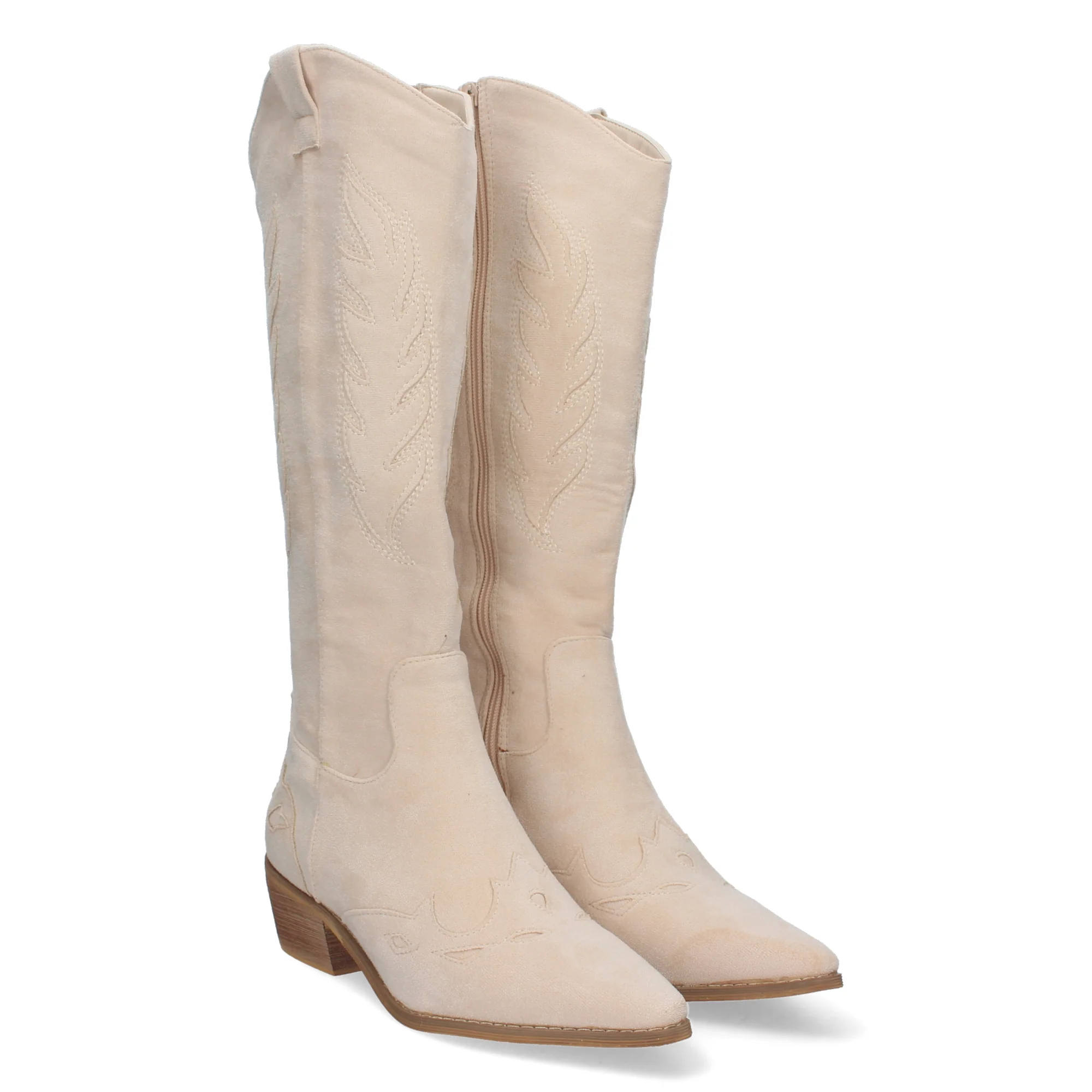 Botas Beige Tacón Mujer Andromeda 002 - Imagen 2